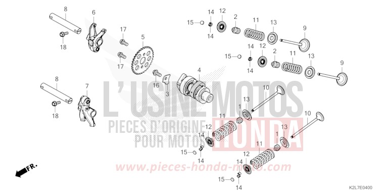 ARBRE A CAMES/SOUPAPE von ADV 350 SPANGLE SILVER METALLIC (NHA49) von 2023